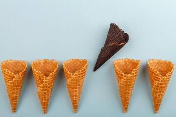 Brown ice cream cone waffle stands out from ordinary ones.
