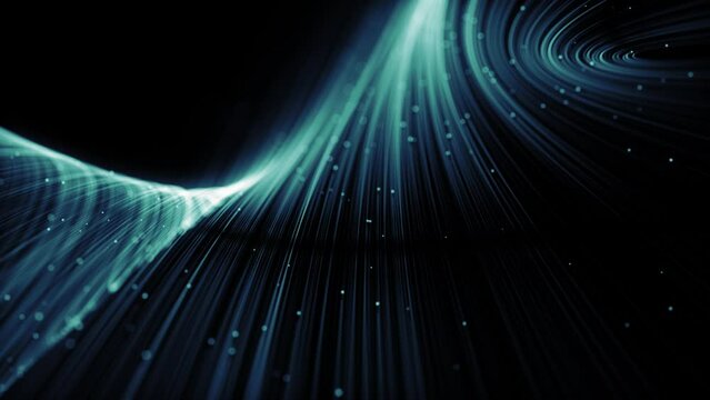 Abstract Flowing Digital Lines Background/
4k animation of an abstract technology wallpaper background of flowing particle lines and nodes for communication with depth of field and data connecting sym