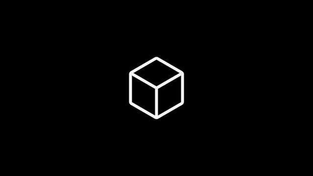White Isometric Rotating Cube Icon Loading Buffering Animation Loop