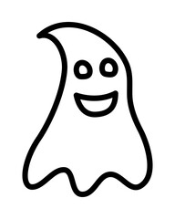 Halloween Ghost flat line icon. Horror symbols. Outline sign for mobile concept and web design, store