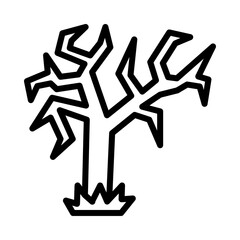 Halloween flat line icon. Horror symbols. Outline sign for mobile concept and web design, store