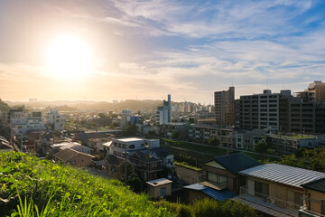 東京都多摩市 聖蹟桜ヶ丘から見る夕日