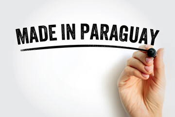 Made in Paraguay text with marker, concept background