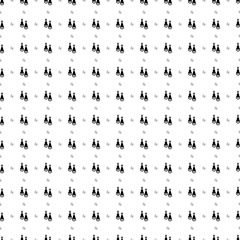 Square seamless background pattern from black earrings symbols are different sizes and opacity. The pattern is evenly filled. Vector illustration on white background
