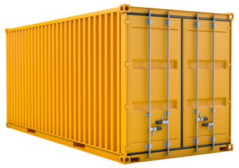 Yellow cargo container - obrazy, fototapety, plakaty