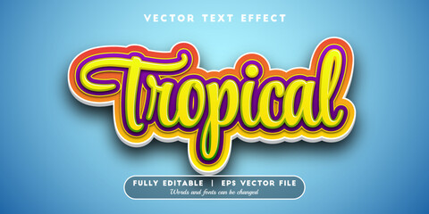 Text effects 3d tropical, editable text style