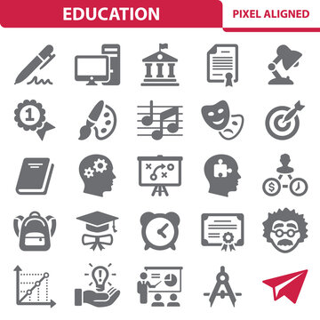 Education Icons. School, University Vector Icon Set