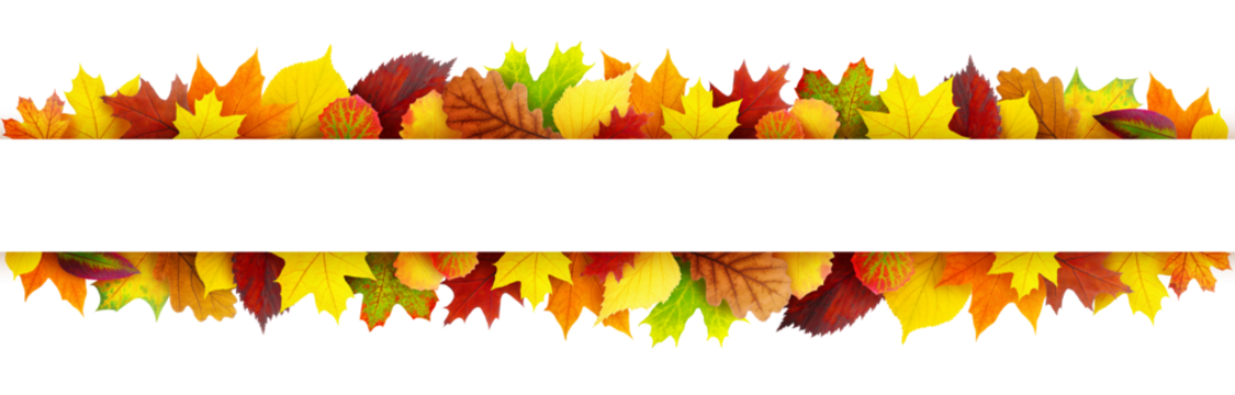 Colorful autumn leaves banner with copy space cut out