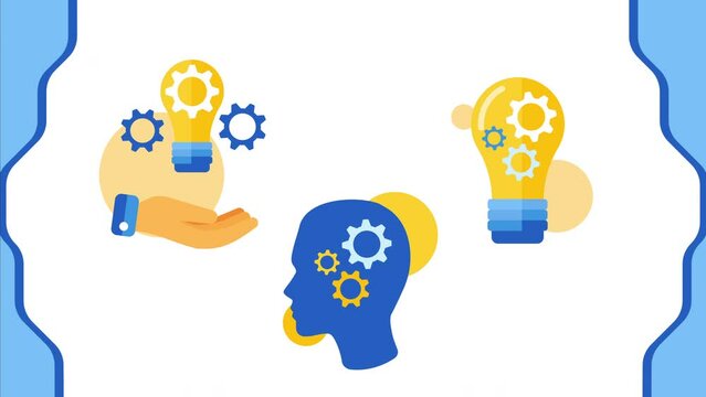 4k video of cartoon information set on white.