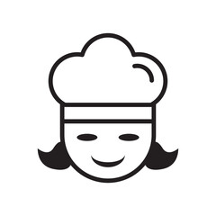 Chef Hat Master Icon Vector Illustration Flat Design Trendy