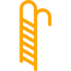 Orange swimming pool ladders