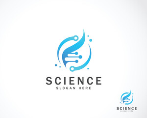 Obraz premium science logo design concept technology lab design icon DNA logo
