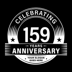 159 years anniversary celebration design template. 159th logo vector illustrations. 