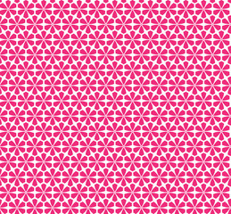 Abstract pink flower on white background. Colorful geometrical pattern. Modern design. Pink flower shape on white background.