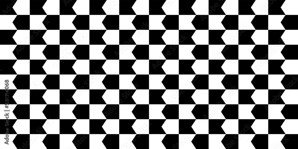 Poster Checkered pattern, vertically divided by chevrons. Editable design element for prints, decoration, textile, digital.