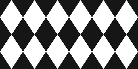Rhombuses are simple black and white. Seamless pattern with ordinary rhombuses. Editable design element for prints, decoration, textile, digital.