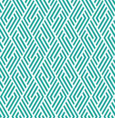 Abstract maze diamond shape pattern background. Monochrome geometrical pattern. Modern graphic design. Blue rhombus shape on white background.