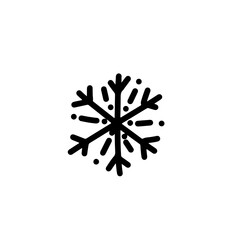 Hand drawn snowflakes icons on white background for decoration design. Doodle vector illustration. Winter elements for Christmas and New Year