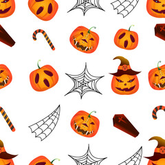 seamless pattern halloween party