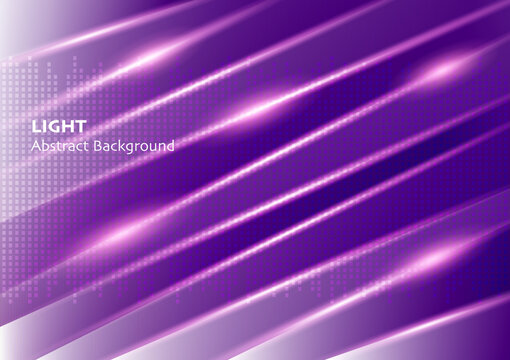 Light and flare on gradient purple and grid, abstract backgrond.