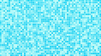 Tiles texture wallpaper swimming pool mosaic square pattern with random blue color good for print, interior design, cover, fabric