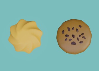 chocolate cookie and icing cookie