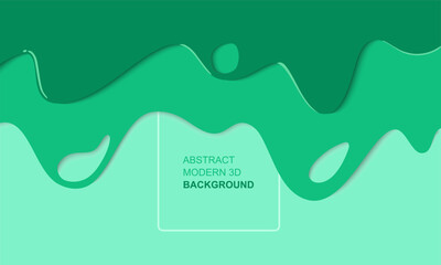 Abstract modern background flat 3D green, colorful template banner with gradient color. Design with liquid shape. EPS 10