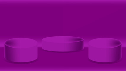 Violet Podium with glowing ovals. vector illustrations. eps 10
