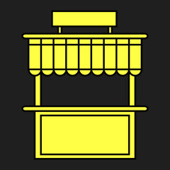 shop icon in yellow color on dark background