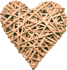Image of woven wicker heart shape