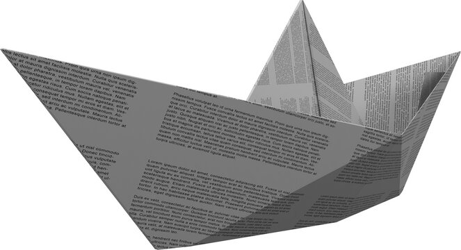 Image of paper boat made from folded newspaper
