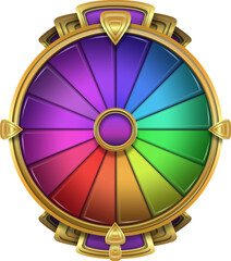 Naklejka premium Image of colourful wheel of fortune spinning casino game