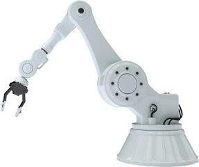 Image of industrial robot arm with open pincers