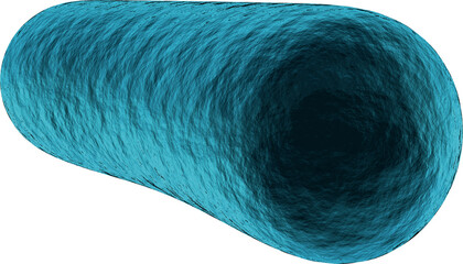 Image of 3d blue rod shaped bacteria cell