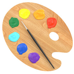 3D rendering illustration of an artist palette