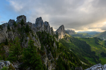rugged peaks of Gastlosen in the alpine foothills of Fribourg