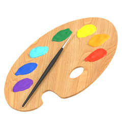 3D rendering illustration of an artist palette