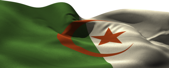 Image of flag of algeria waving in wind