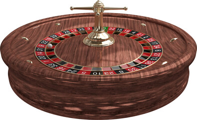 Naklejka premium Image of ball in wooden roulette wheel