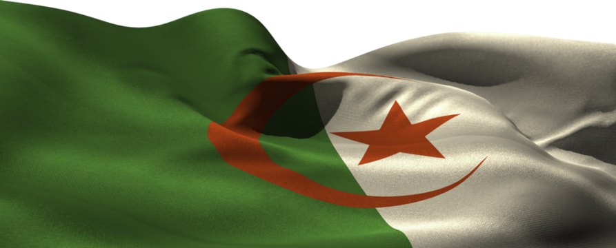 Image of flag of algeria waving in wind - Powered by Adobe