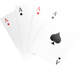 Image of a set of four ace playing cards, an ace from every suit