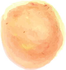Vertical image of abstract, watery pale orange and yellow round painted background