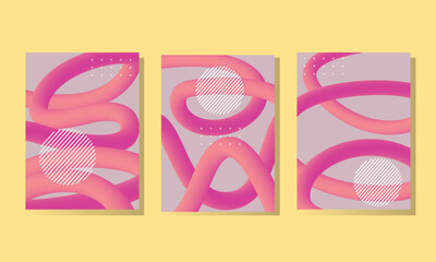 Abstract dynamic 3d pink flow effect background. vector design template for banner, advertising, poster, and cover.