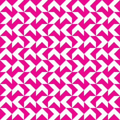 White arrow pattern on pink background. Colorful modern backdrop design. Up and down, left and right direction pattern on pink background.