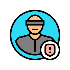 not verified profile color icon vector. not verified profile sign. isolated symbol illustration