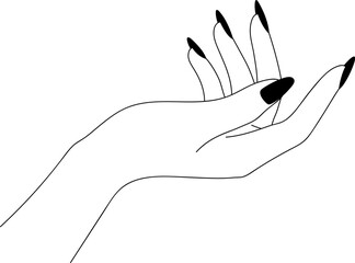 Hand Nail Polished Line Cosmetic