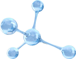 Image of close up of blue shiny chemistry molecule model - obrazy, fototapety, plakaty