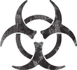 Illustration of distressed black biohazard symbol - obrazy, fototapety, plakaty