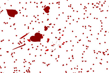Image of multiple red hearts floating