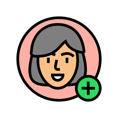 new usel female color icon vector. new usel female sign. isolated symbol illustration